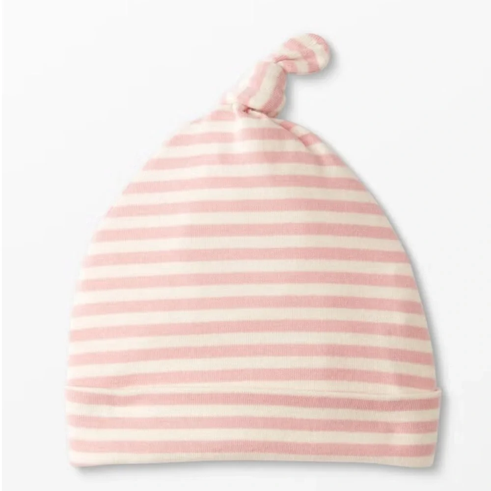 Hanna Andersson Baby Layette Top Knot Beanie in Pink